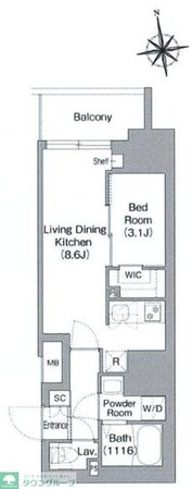 コンフォリア・リヴ北新宿の物件間取画像